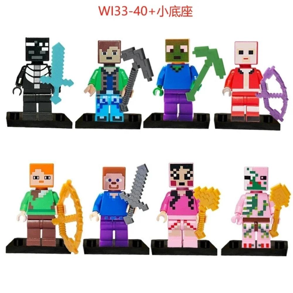 

17 Стилів Набір Будівельних Блоків Minecrafte I/Wi Серія Набір 8 Шт. MC Неповторюваний DIY Збірна Іграшка Подарунок на День Народження фігурка