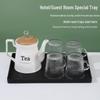 Rectangular Hotel Tray: Plastic Plate, Water Cup Storage for Bathroom or Restaurant.