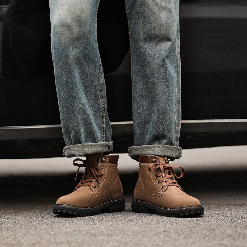 Fashion New autumn and winter fashion men's boots Retro high-quality luxury Office or business work Outdoor street Trendy shoes
