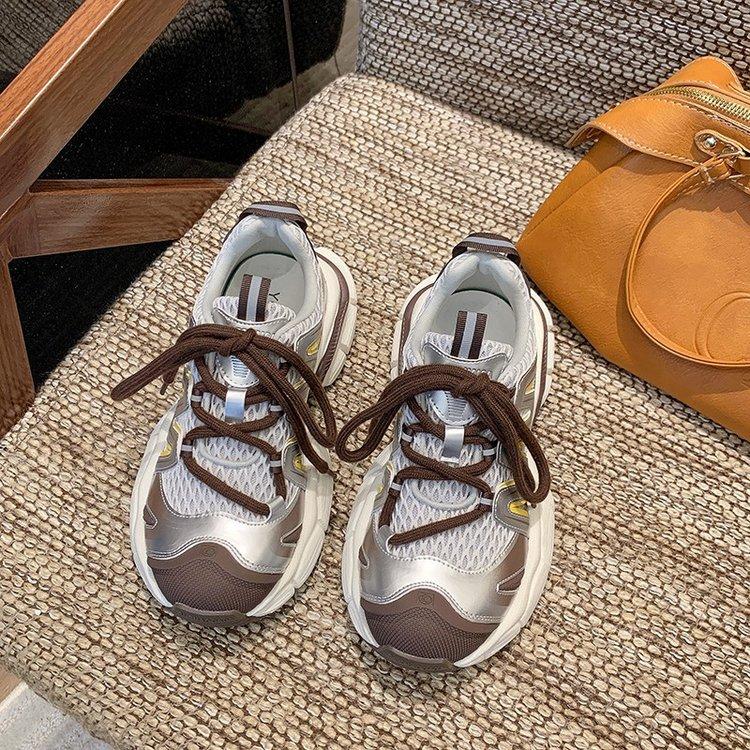 Big Head Platform Dad Shoes Women 2025 Summer New Mesh Breathable Kapibara Lightweight Running Sneakers