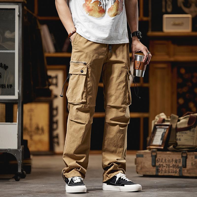 Summer New Retro Overalls Men's Loose Silhouette Casual Trousers Multi-functional Pockets Sports Outdoor