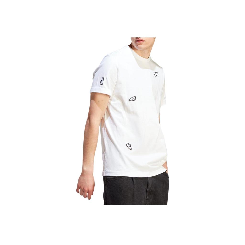 Adidas Unden T Printed Round Neck Short Sleeve T-Shirt Men Tops White HY1334