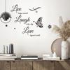 Pvc English Words Letters Wall Stickers Creative Butterfly Decal Watercolor Removable For Living Room Bedroom Decoration