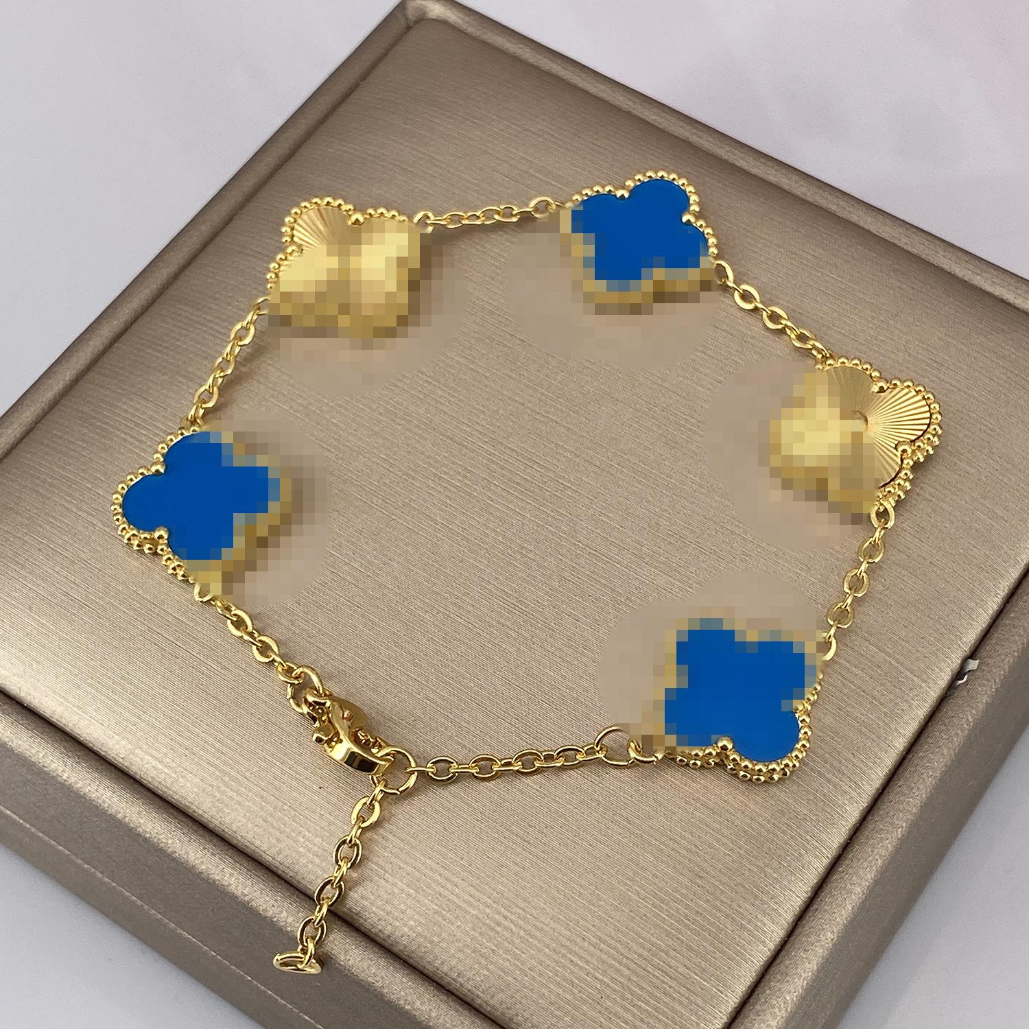 

Браслет 15 мм Пять цветов Лазерный браслет 18К Браслет Четырехлистный клевер Женский браслет