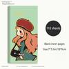 Vintage Style Hardcover Notebook with Thickened Horizontal Inner Pages, Portable and Cute Cat Notebook