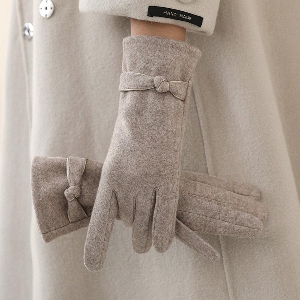 Thickened Imitation Cashmere Gloves Windproof Touch Screen Gloves for Winter Use