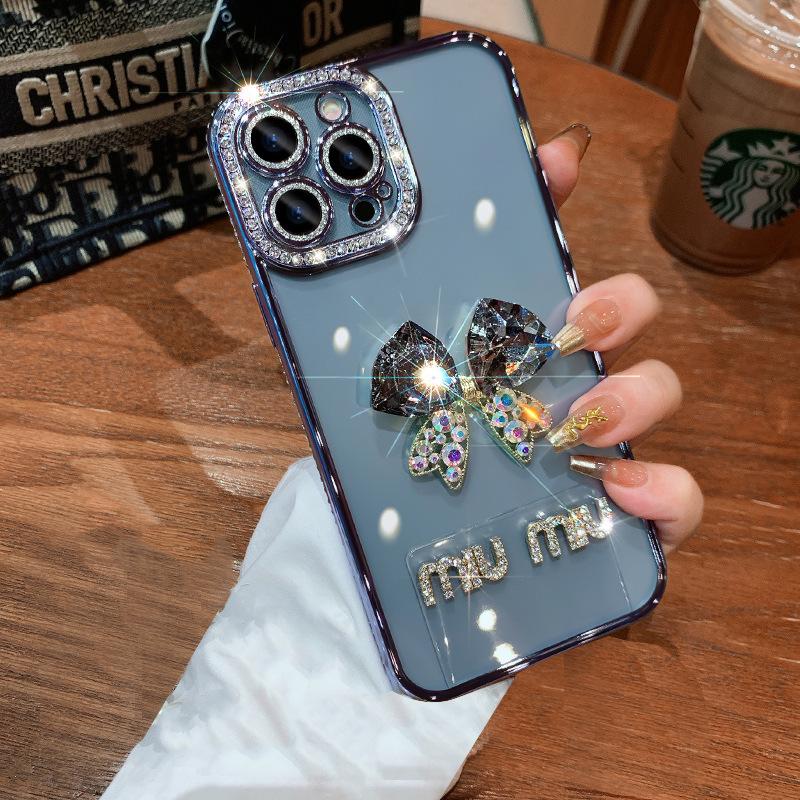 

Подходит для чехла для мобильного телефона Apple 16promax Новый 17 Пленка для объектива Iphone14 Прозрачный 15 Драгоценный камень Бант 13 Huawei Pultra 70 ultra