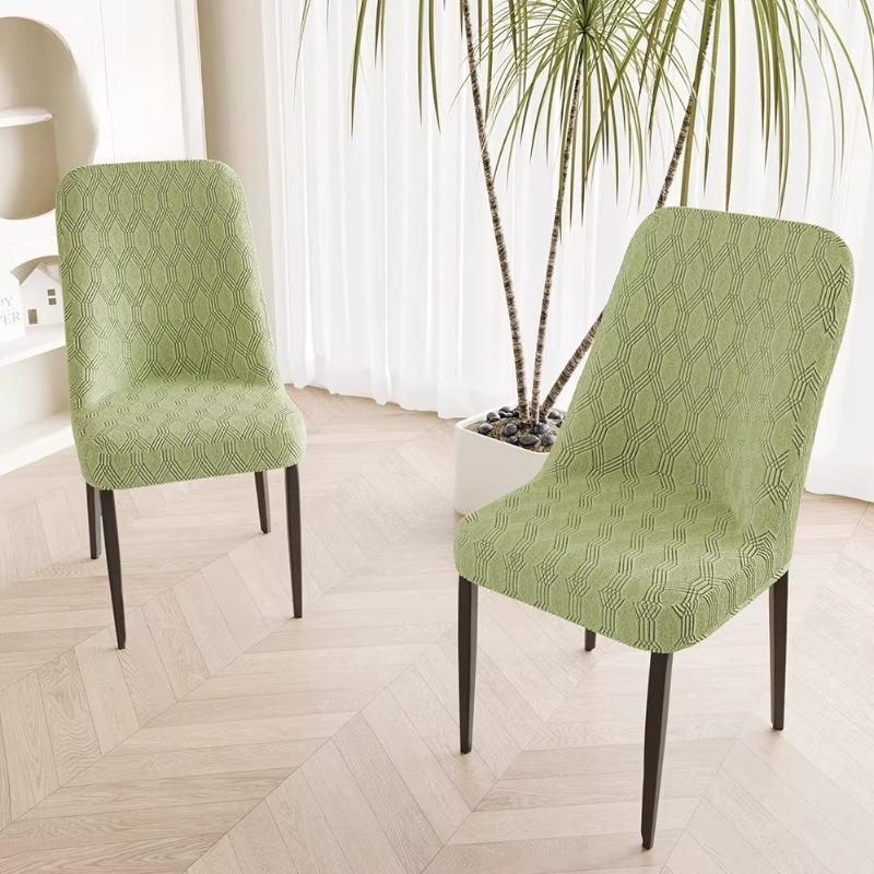 

2/4pcs Elastic Jacquard Household Curved Chair Cover Full Coverage Anti-Slip Wear-Resistant Dining Chair Protector for Hotel 2pcs