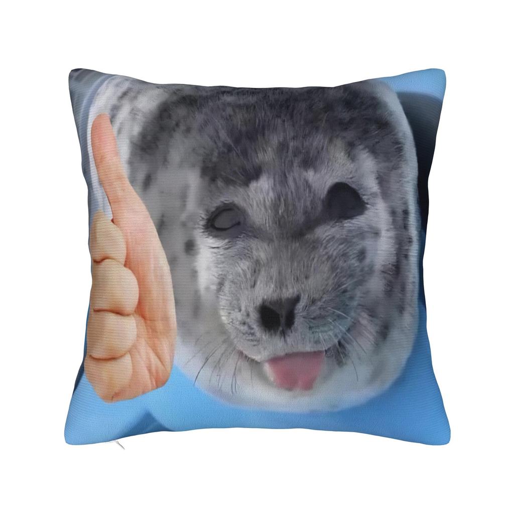 Seal Sea Cute White Pillowcase Polyester Cushion Cover Decoration Pillow Case Cover Home Zippered 40X40cm