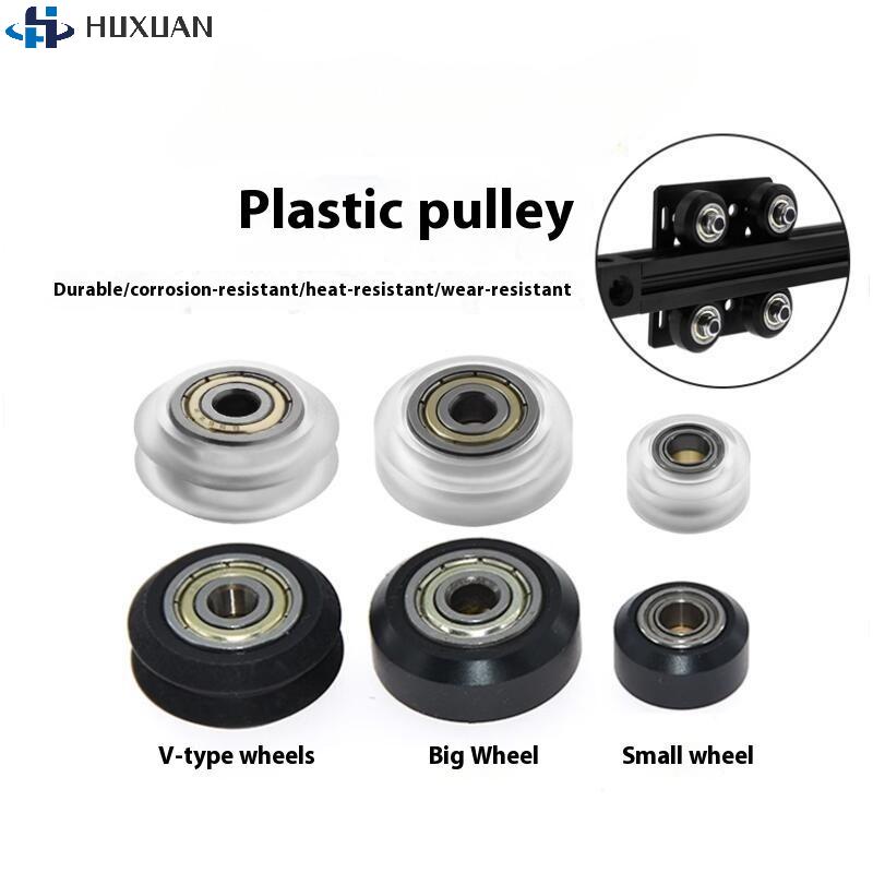 1Pcs CNC Plastic POM Big Small Wheel With Bearing Idler V-Slot Aluminum Profile Perlin Pulley For 3D Printer Ender3 V2