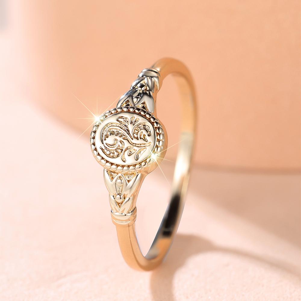 

Элегантные винтажные золотые кольца с цветочным узором для женщин, вечерние свадебные украшения, подарок 9