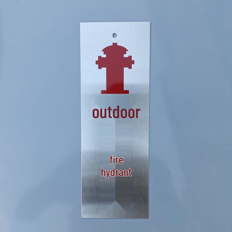 Stainless Steel Fire Safety Indicator Sign 20x7cm