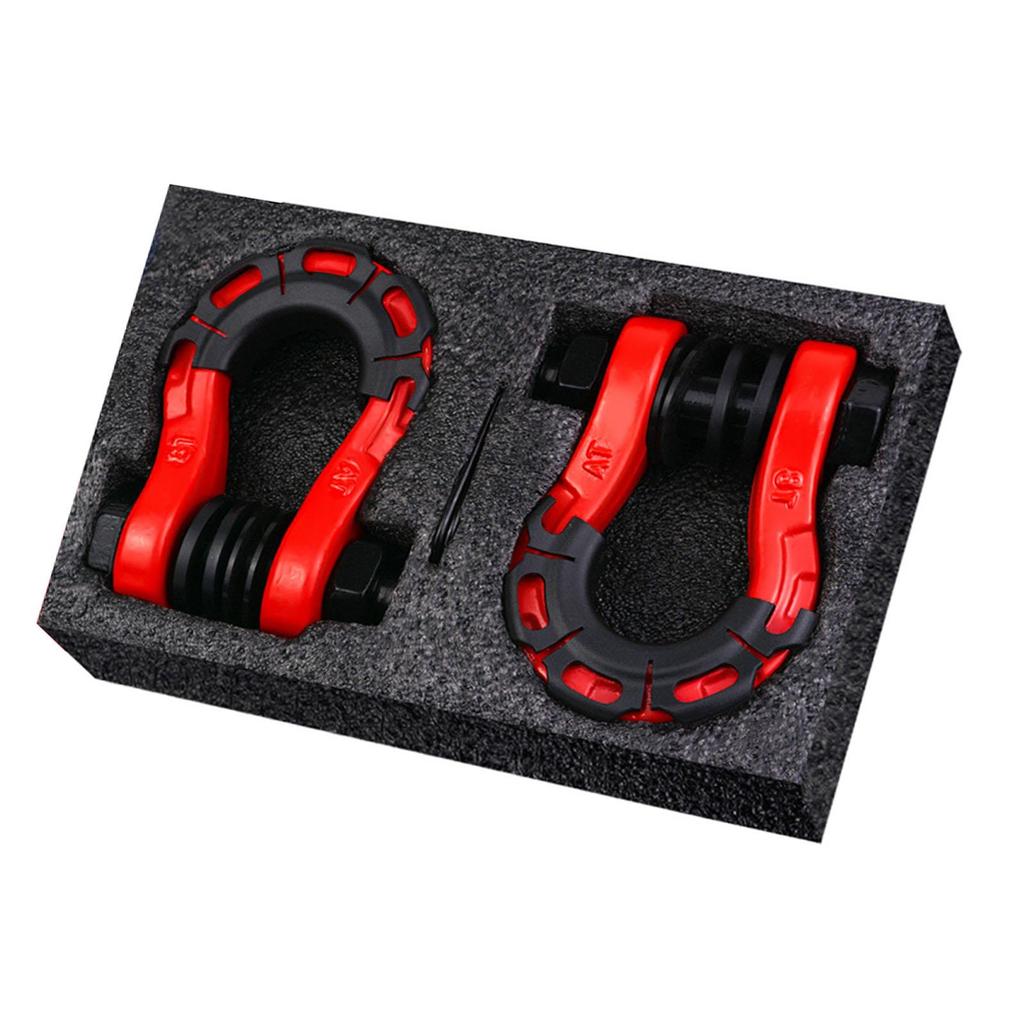 2 Pieces D Ring Shackles Off Road Towing Accessories,Rugged Heavy Duty Tow for Strap