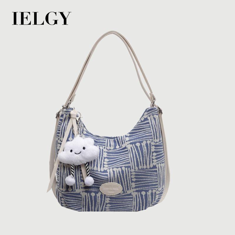 Ielgy Ladies High-End Feeling Autumn Winter Canvas One-Shoulder Large-Capacity Tote Bag