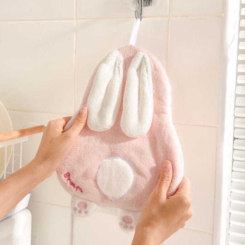 Cartoon coral fleece hand towel can be hung handkerchief thickened soft absorbent children's household cute towel