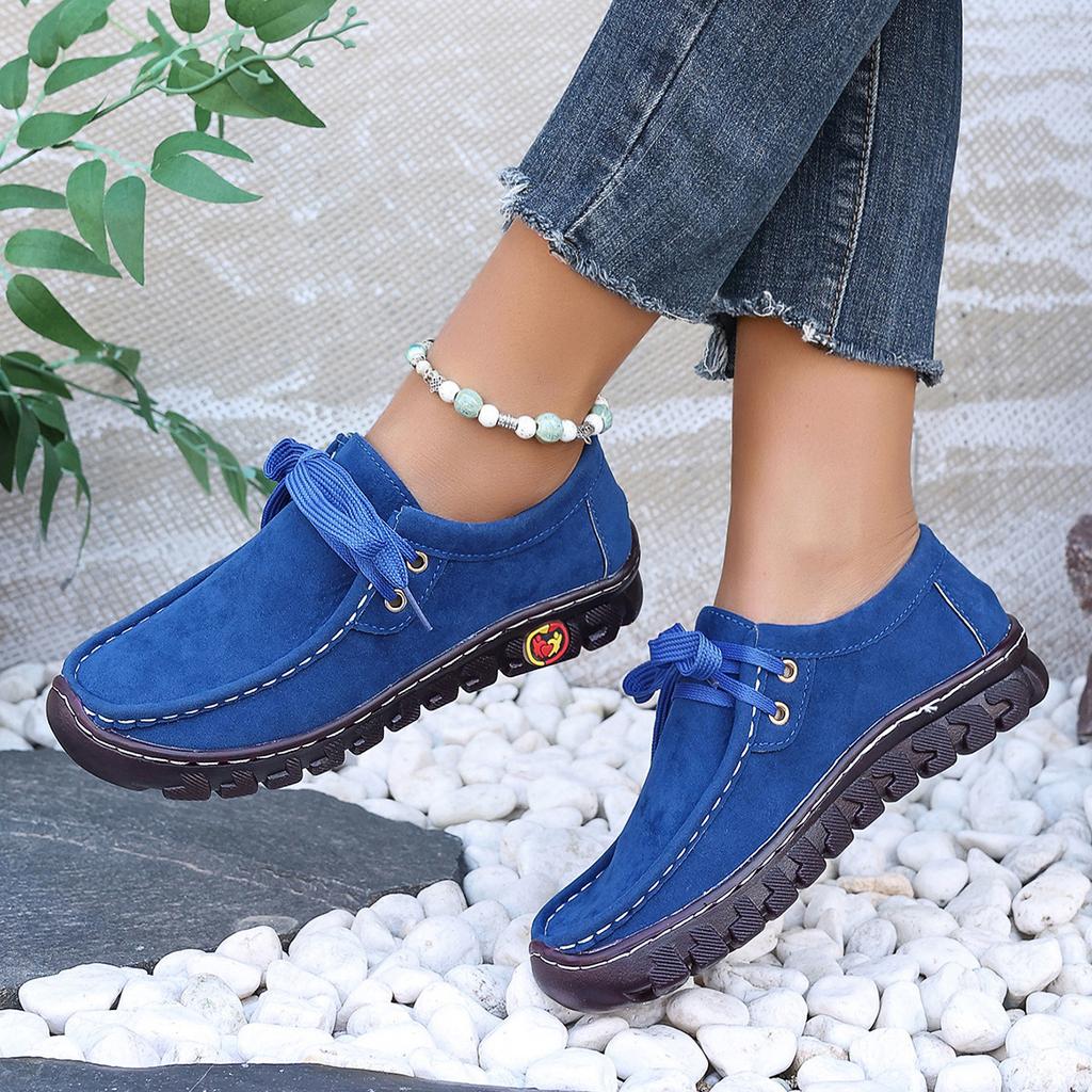 Fashion Autumn Womens Casual Shoes 2025 New Lace Up Faux Leather Loafers Shoes Comfortable Soft Sole Mom Shoe Women Flat Sneakers Ladies