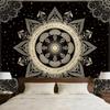 Mystical Luna Moth Tapestry, Green Moon Moth With Lunar Phases,Mushrooms And Witchy Hands Print Wall Hanging For Bedroom Living