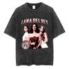 Oversized kortärmad t-shirt med syratvätt och retro collagegrafiktryck med Lana Del Rey