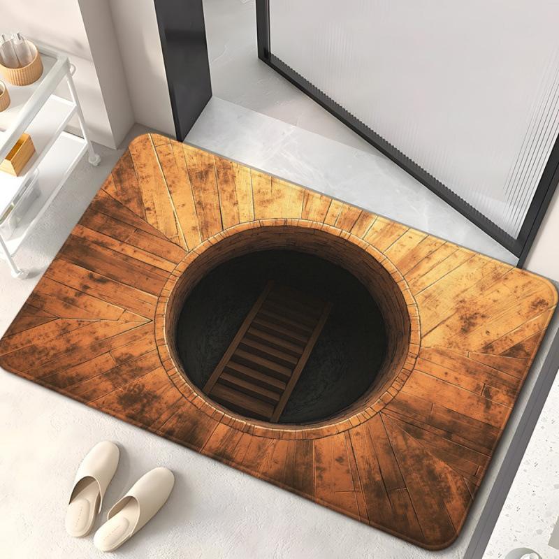 3D Stereoscopic Vision Floor Mat, Entrance Foyer Carpet, Dirt-resistant and Easy-to-maintain Crystal Velvet Floor Mat