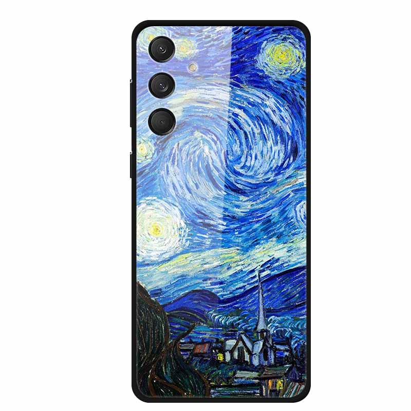 Tempered Glass Phone Cases for Samsung A16 Cases Space Print Hard Back Covers for Samsung Galaxy A16 4G 5G Shells Coque A16 2024