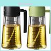 Transparent Glass Oil Pourer With Graduated Markings For Cooking And Food Preparation
