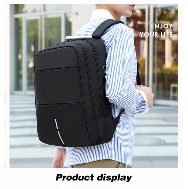 Men's Anti-Theft Fashion Backpack with USB, Multi-Capacity Design, Perfect for Business and Students