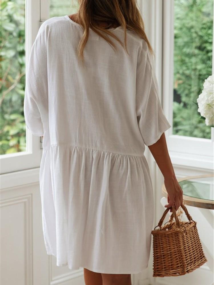 European & American Cotton Bamboo Pocket Swimsuit Cover-up