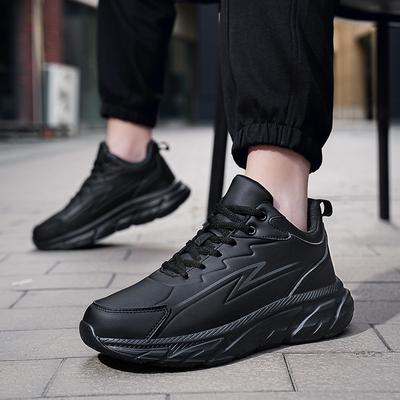 Sports Shoes Casual Men's Shoes Lightweight Running Shoes Men's Winter New Leather Velvet Low-top Sports Shoes