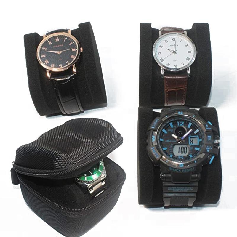 EVA Watch for Case Portable Watch Storage for Case Single Watch Travel for Case Watch Box with Zip and Soft Felted Inter