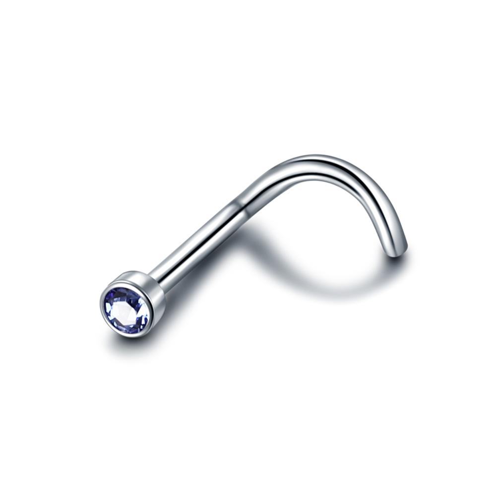 1 Stück G23 Titan Kristall Nasenschraube Stecker Ring Zirkon Ohr Helix Piercing Mischfarbe Nasenring Krappen CZ Nasenschmuck