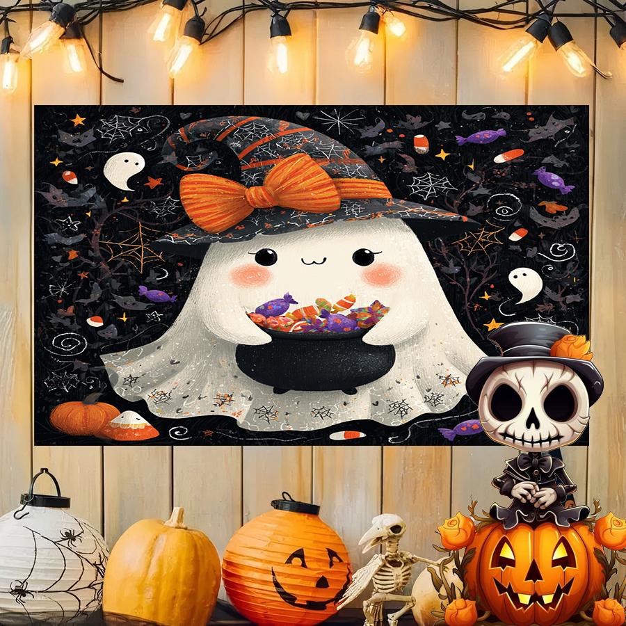 Spooky Floral Ghost Tapestry Background Cloth Hanging Cloth Bedroom Bedside Decorative Wall Cloth Rental Dormitory Tapestry