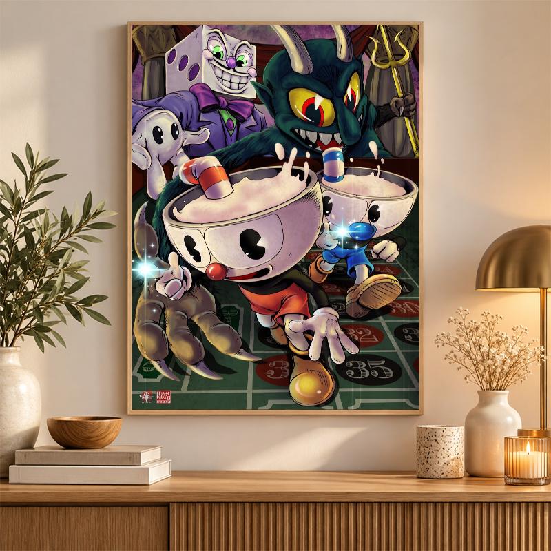 Cuphead Diamond Painting Kit 5D Full Drill DIY Diamond Mosaic Wall Art Home Decor