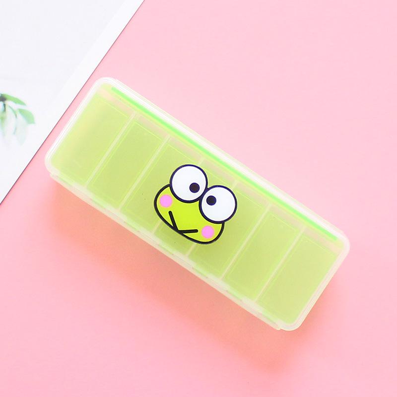 

Cute Cartoon 7-Day Pill Box: Girly, Portable, Large Capacity for Students, Children, and Elderly