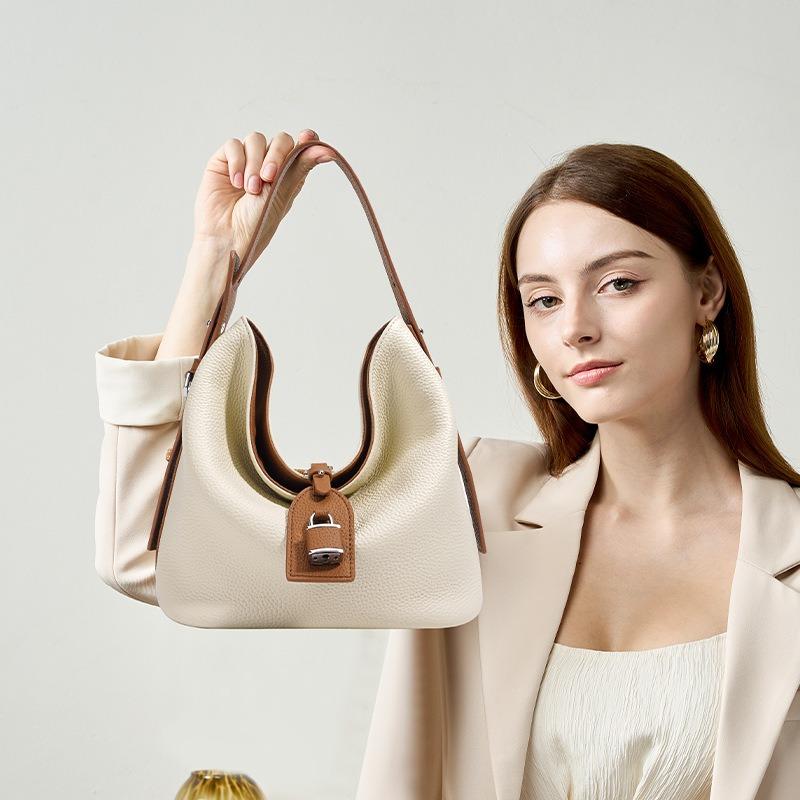 Light luxury Guangzhou first-layer cowhide women's bag underarm bag women's work commuting leather commuting advanced sense portable shoulder bag