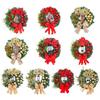 Christmas Wreath Front Door Xmas Garland with Bow Ribbon Berry Flower Decor Indoor Outdoor Winter Decoration