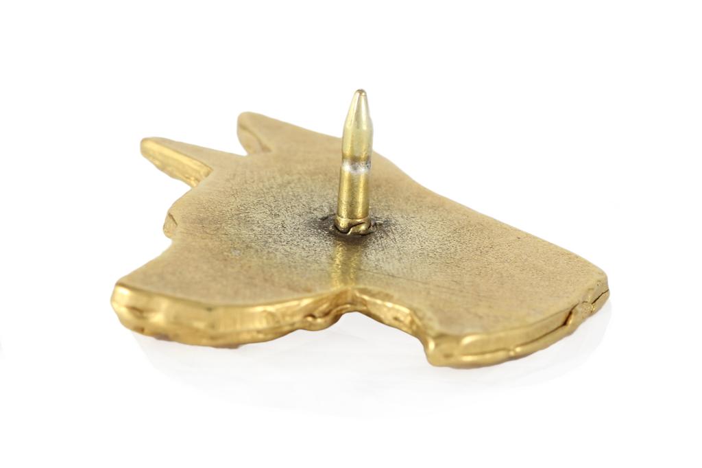 Dobermann, Doberman Pinscher, Dobie I - Dog brooch in decorative box, elegant gold-plated pin, Art-Dog brand jacket pin