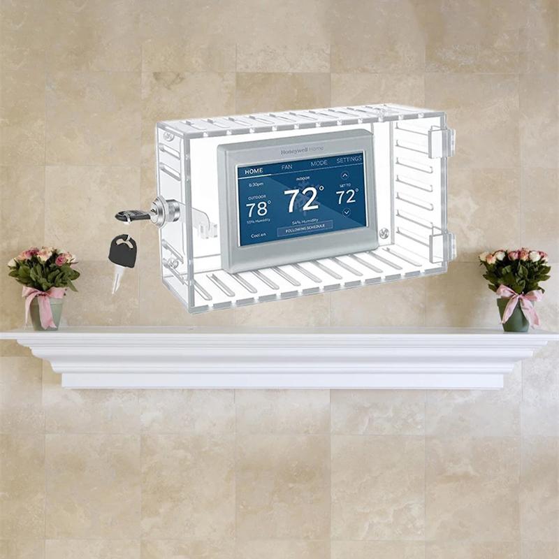 

Універсальна коробка для замка термостата з ключем, прозора велика кришка термостата для термостата на стіні, захист термостата підходить для термостатів