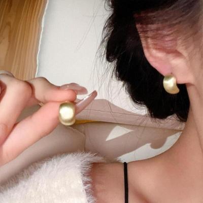 Matte Gold Silver Bold Earrings