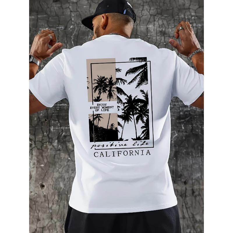 

Мужская модная повседневная футболка с принтом CALIFORNIA, Regular fit, короткий рукав, удобная и универсальная, подходит для всех сезонов S