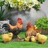 1Pc American Country Farm Simulation Resin Rooster and Hen Ornaments for Courtyard Lawn Garden Landscape Decorations