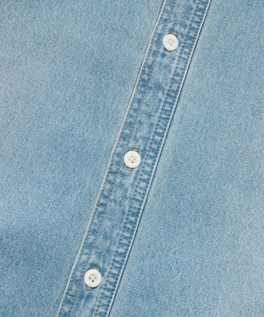 COVERNAT Semi-Oversized Washed Denim Shirt Light Blue
