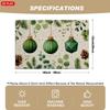 Of 4/6 Christmas-Themed Placemats Featuring Designs of Green Christmas Balls, Pine Branches, Pine Cones, And Eucalyptus Leaves, Suitable for Holiday T