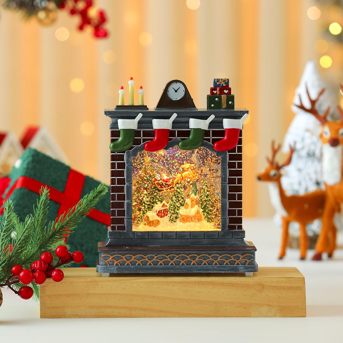 

Creative Christmas Scene Music Box: Festive Fireplace Ornament Gift for All Ages