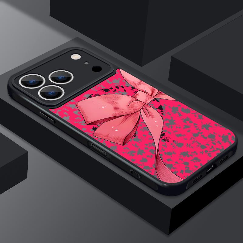 Love Heart Bowknot Print Magnetic Phone Case For iPhone 17e 17 Pro Max 16 15 14 13 Pro Max 16e 11 For Magsafe Acrylic Back Cover