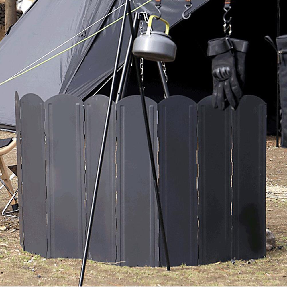 Camp Stove Wind Protection Board 8 Plates Folding Portable Outdoor Camping Stove Wind Protection Shield with Carrying