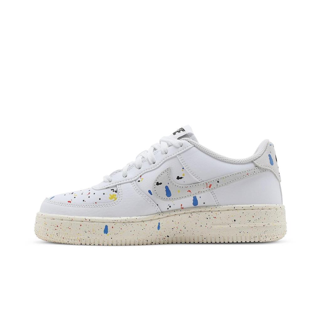 Nike Air Force 1 LV8 3 Grade School 'Paint Splatter - White' (Unisex) White / Sail / White / White Kids' Skateboarding Shoes DJ2598 100