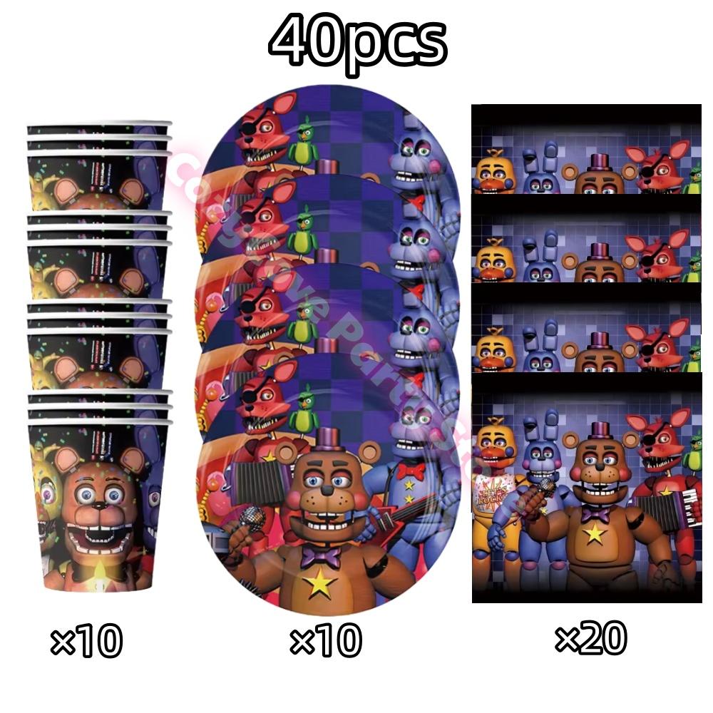 Neltoned Birthday Party Decoration Cups Plates Cake Topper Balloons For Kids Party Favors Freddyed Bear Gifts By Fnafs