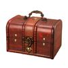 Vintage Treasure Chest Wooden Jewelry Box Antique Jewelry Storage Box  Room Props