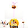 Halloween Fun Bendable Plastic Straws With Cute Pumpkin And Vampire Designs Pack Of 20 For Party Use