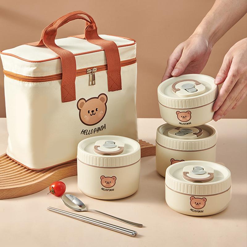 Portable Thermal Lunch Box Insulated 316 Stainless Steel Leak Proof Microwave Safe Bento Box for Salad And Food Storage